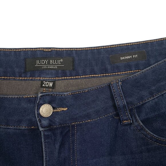 Judy Blue Skinny Fit Jeans Womens 20W High Rise Dark Wash - Picture 10 of 12